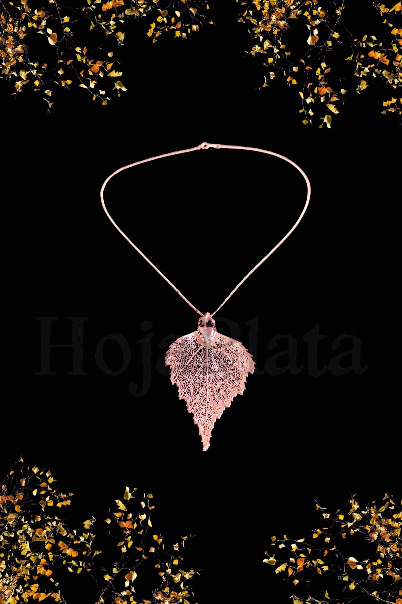 Colgante de Abedul en oro rosa