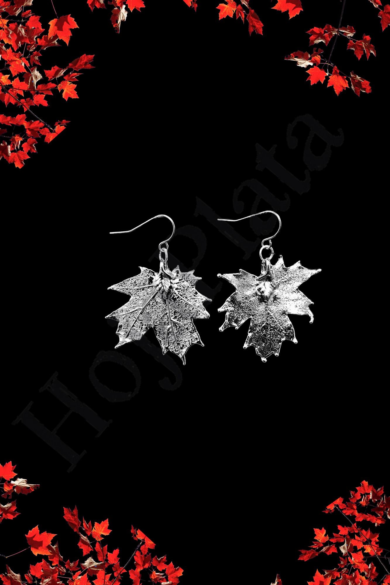 Pendientes de Arce / Hojas pequeñas en plata