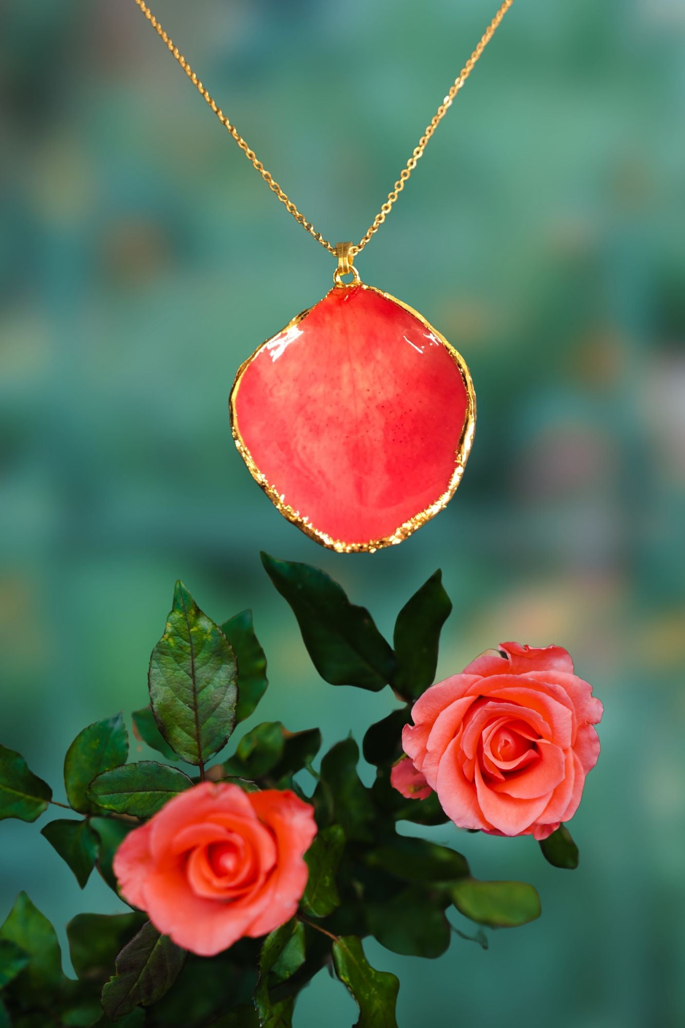 Colgante Pétalo de Rosa coral