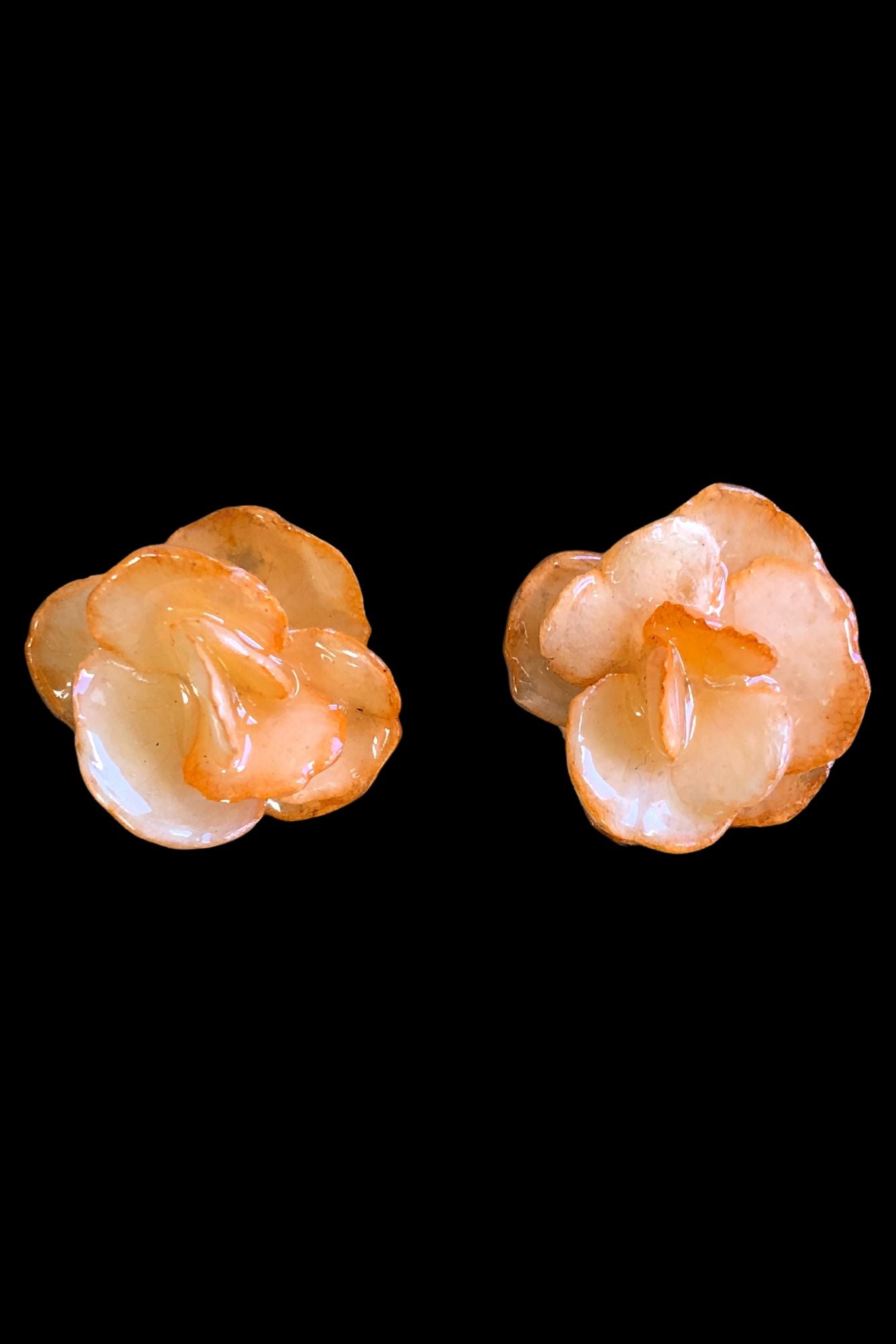 Pendientes de hortensia naranja