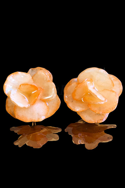 Pendientes de hortensia naranja