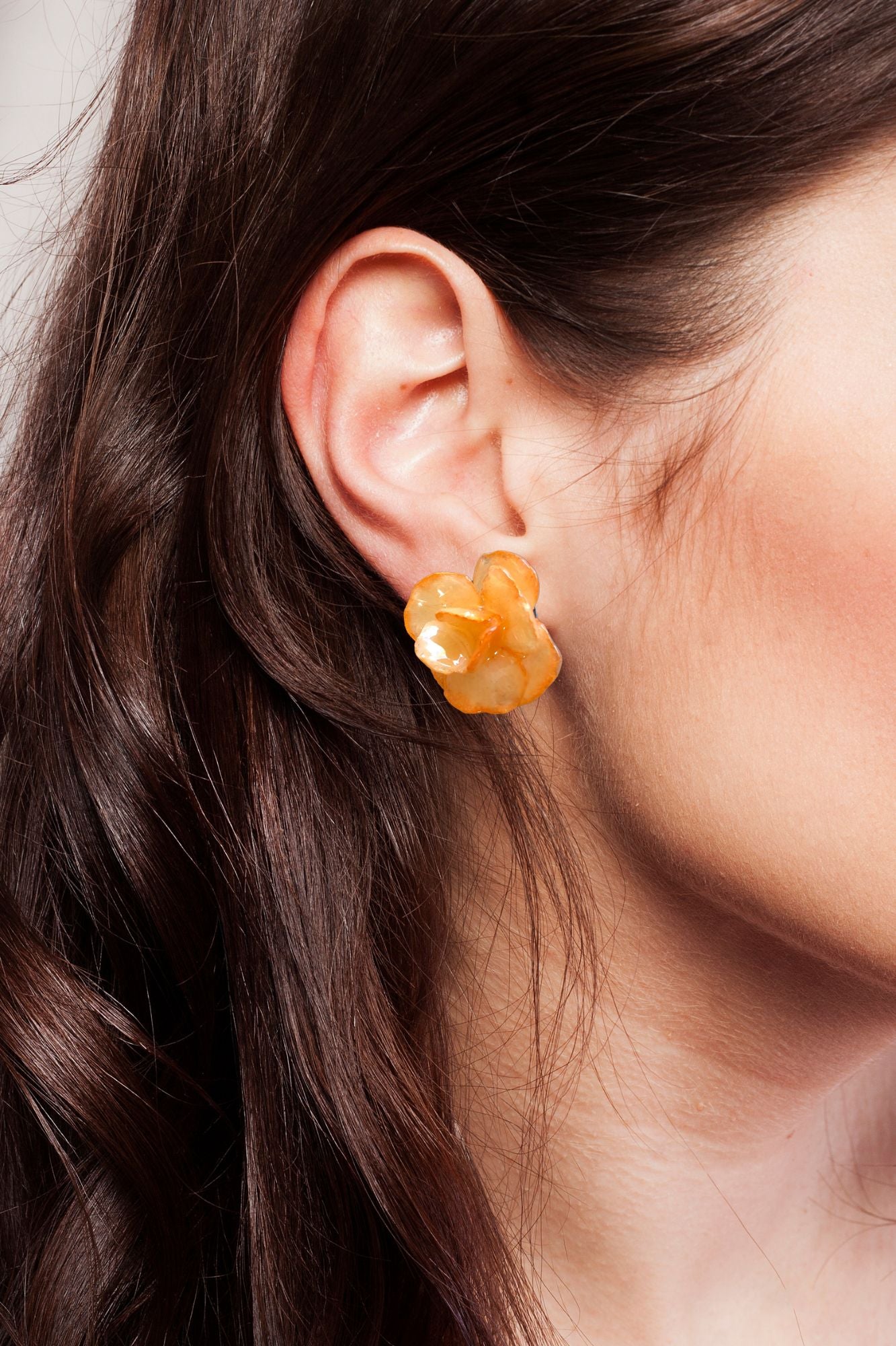 Pendientes de hortensia naranja