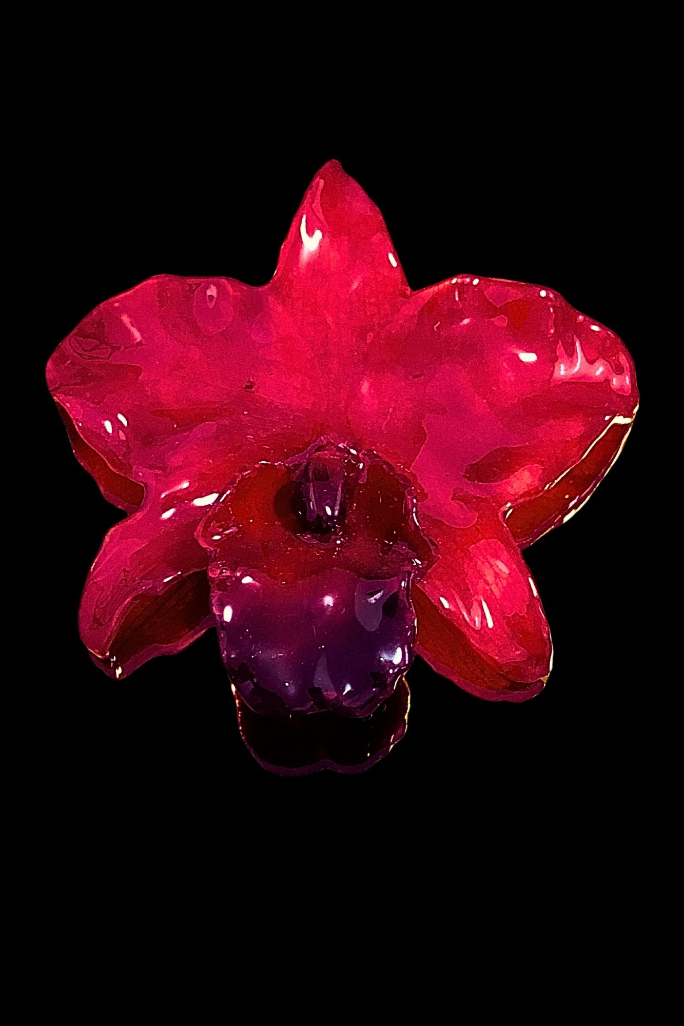 Broche Cattleya roja