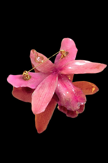 Broche Cattleya rosa