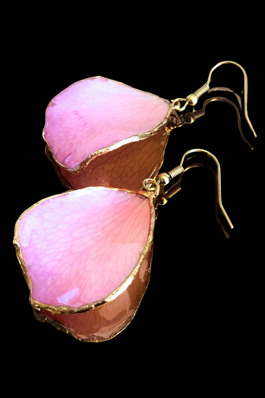 Pendientes pétalos rosa de Rosa