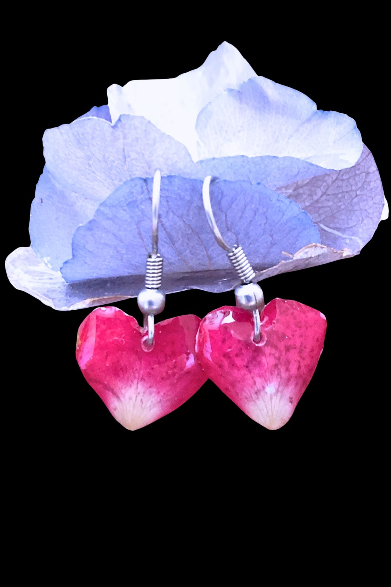 Pendientes Corazón de rosa roja