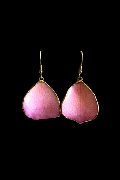 Pendientes pétalos rosa de Rosa