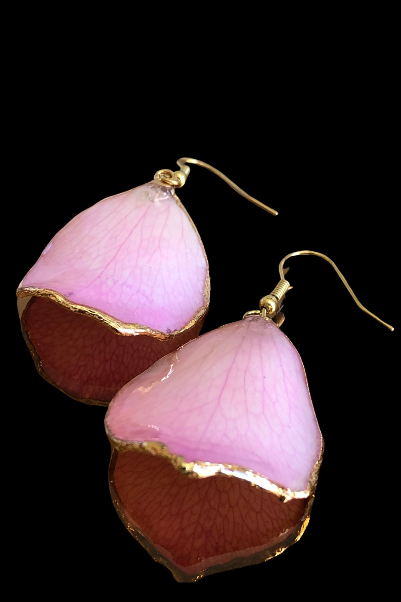 Pendientes pétalos rosa de Rosa