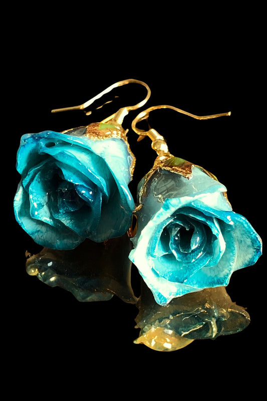 Pendientes rosas azules