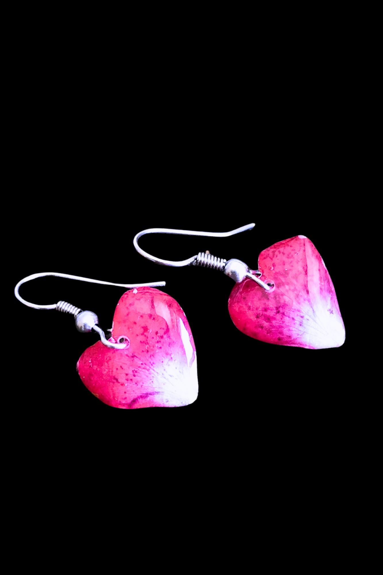 Pendientes Corazón de rosa roja